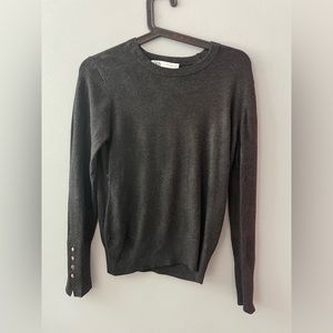 Dark grey knit long sleeve sweater from zara